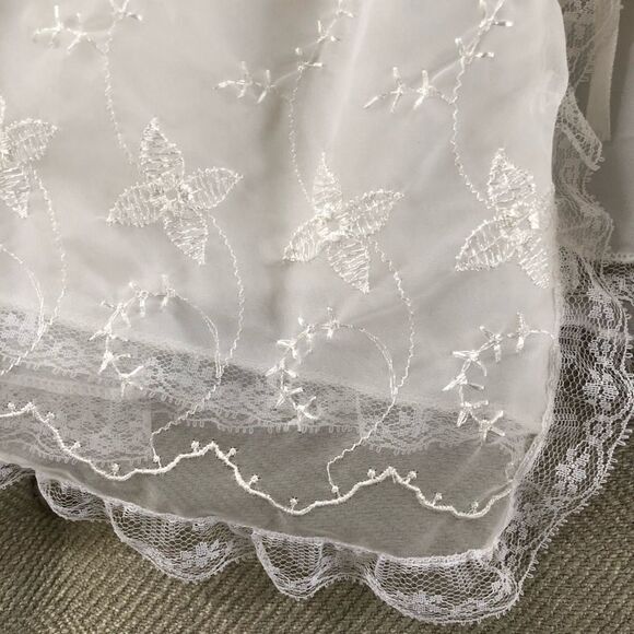 Vintage Christening Gown Open Front Tie Neck Flexible Infant Size - Picture 2 of 6